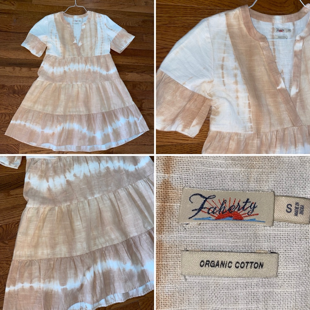 Faherty Brand 278 Vida Dress Maple Sugar Womens Small Euc